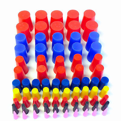 80 Pc 1/16 to 3/4 High Temp Silicone Rubber Tapered Plug Kit - Powde –  High Temp Masking Supply